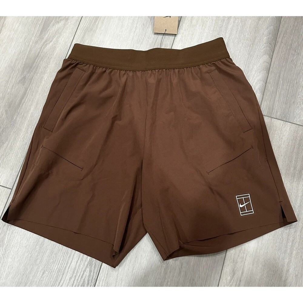 Nike Court Advantage Brown Dri-FIT 6" Tennis Shorts FZ6913 259 Men’s Large NEW